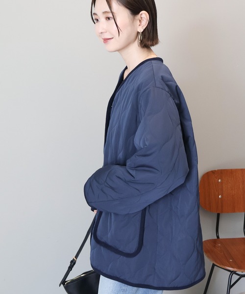 AMERICAN HOLIC（アメリカンホリック）の「キルティングブルゾン（ブルゾン・レディース・ブラック/ネイビー/カーキ/アイボリー・M/L）」の8枚目の写真