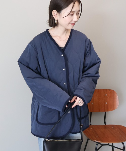 AMERICAN HOLIC（アメリカンホリック）の「キルティングブルゾン（ブルゾン・レディース・ブラック/ネイビー/カーキ/アイボリー・M/L）」の10枚目の写真