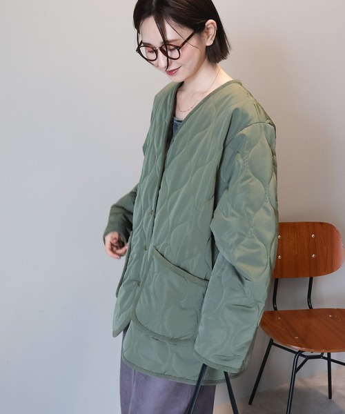 AMERICAN HOLIC（アメリカンホリック）の「キルティングブルゾン（ブルゾン・レディース・ブラック/ネイビー/カーキ/アイボリー・M/L）」の15枚目の写真