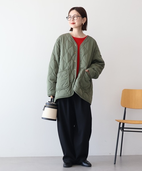 AMERICAN HOLIC（アメリカンホリック）の「キルティングブルゾン（ブルゾン・レディース・ブラック/ネイビー/カーキ/アイボリー・M/L）」の18枚目の写真