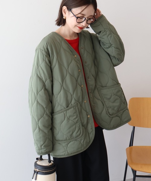 AMERICAN HOLIC（アメリカンホリック）の「キルティングブルゾン（ブルゾン・レディース・ブラック/ネイビー/カーキ/アイボリー・M/L）」の20枚目の写真