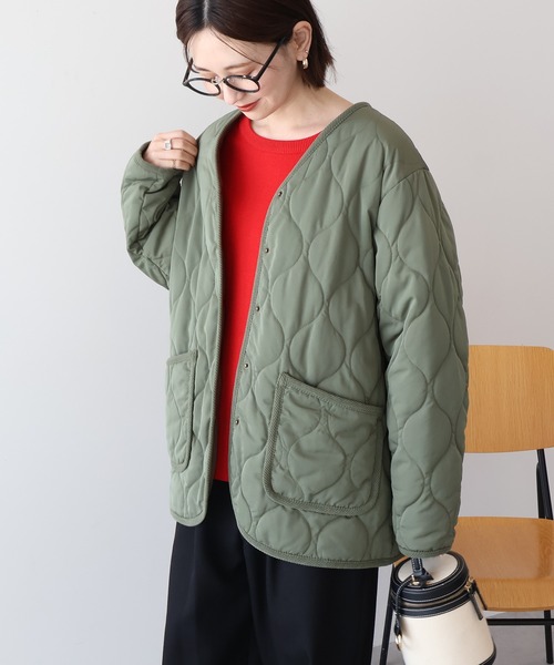 AMERICAN HOLIC（アメリカンホリック）の「キルティングブルゾン（ブルゾン・レディース・ブラック/ネイビー/カーキ/アイボリー・M/L）」の21枚目の写真