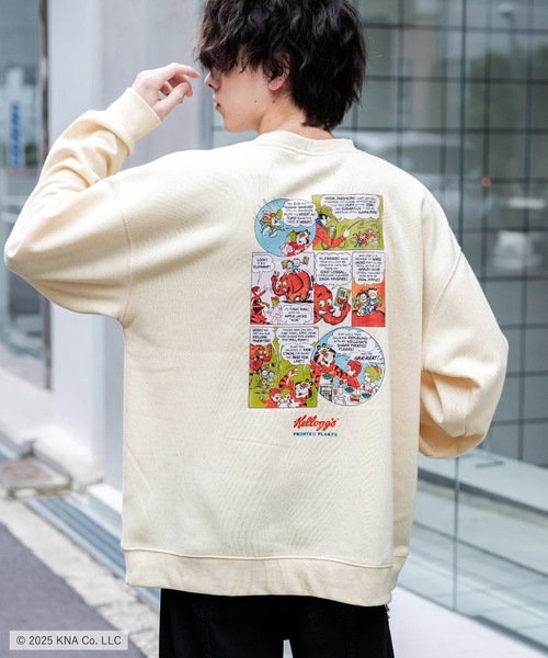Rocky Monroe(ロッキーモンロー)の「Kellogg's 別注コラボ オーバーサイズヴィンテージライクグラフィックプリント裏起毛スウェットトレーナー(スウェット・メンズ・アッシュグレー/杢グレー/アッシュ/チャコール/ネイビー/ブラウン/アイボリー/アイボリー系・XL/L/M)」の7枚目の写真