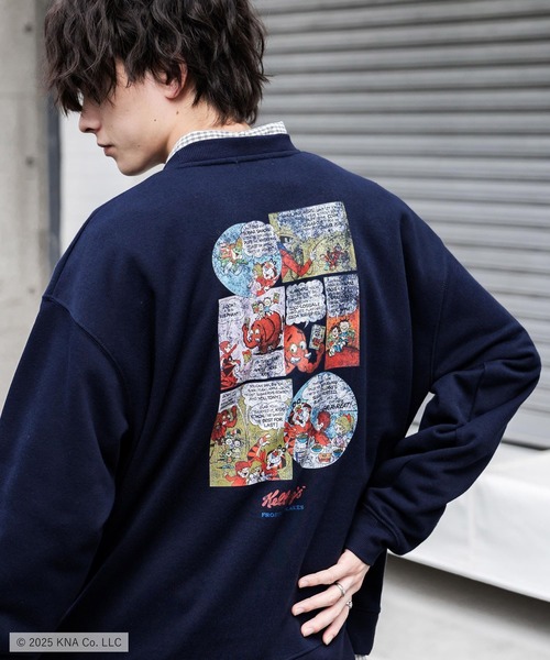 Rocky Monroe(ロッキーモンロー)の「Kellogg's 別注コラボ オーバーサイズヴィンテージライクグラフィックプリント裏起毛スウェットトレーナー(スウェット・メンズ・アッシュグレー/杢グレー/アッシュ/チャコール/ネイビー/ブラウン/アイボリー/アイボリー系・XL/L/M)」の8枚目の写真