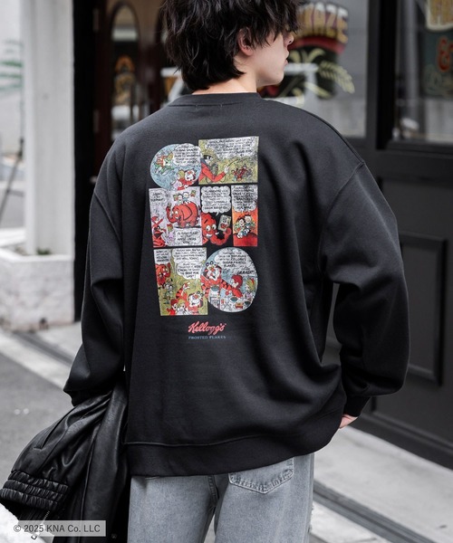 Rocky Monroe(ロッキーモンロー)の「Kellogg's 別注コラボ オーバーサイズヴィンテージライクグラフィックプリント裏起毛スウェットトレーナー(スウェット・メンズ・アッシュグレー/杢グレー/アッシュ/チャコール/ネイビー/ブラウン/アイボリー/アイボリー系・XL/L/M)」の6枚目の写真