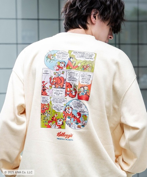 Rocky Monroe(ロッキーモンロー)の「Kellogg's 別注コラボ オーバーサイズヴィンテージライクグラフィックプリント裏起毛スウェットトレーナー(スウェット・メンズ・アッシュグレー/杢グレー/アッシュ/チャコール/ネイビー/ブラウン/アイボリー/アイボリー系・XL/L/M)」の15枚目の写真