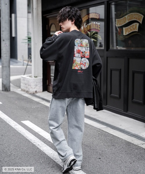 Rocky Monroe(ロッキーモンロー)の「Kellogg's 別注コラボ オーバーサイズヴィンテージライクグラフィックプリント裏起毛スウェットトレーナー(スウェット・メンズ・アッシュグレー/杢グレー/アッシュ/チャコール/ネイビー/ブラウン/アイボリー/アイボリー系・XL/L/M)」の10枚目の写真