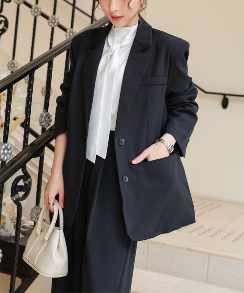 KOBE LETTUCE(コウベレタス)の「オーバーサイズジャケット(テーラードジャケット・レディース・ブラック・M)」の8枚目の写真