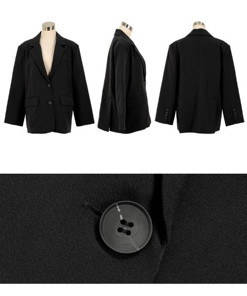KOBE LETTUCE(コウベレタス)の「オーバーサイズジャケット(テーラードジャケット・レディース・ブラック・M)」の4枚目の写真