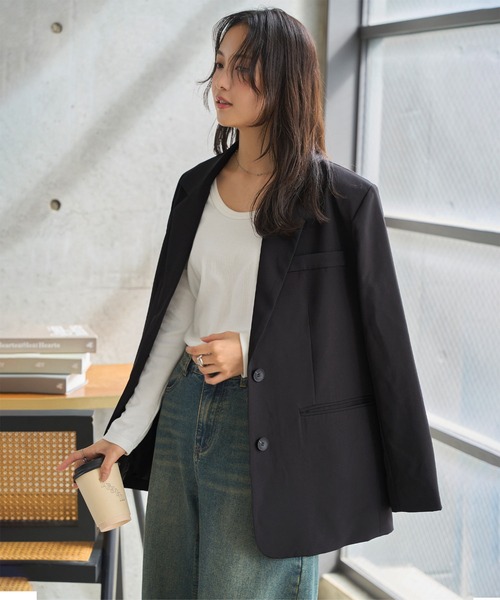 KOBE LETTUCE(コウベレタス)の「オーバーサイズジャケット(テーラードジャケット・レディース・ブラック・M)」の12枚目の写真