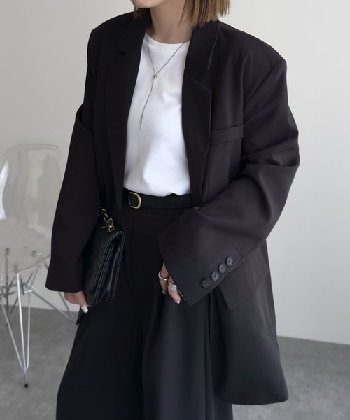 KOBE LETTUCE(コウベレタス)の「オーバーサイズジャケット(テーラードジャケット・レディース・ブラック・M)」の14枚目の写真