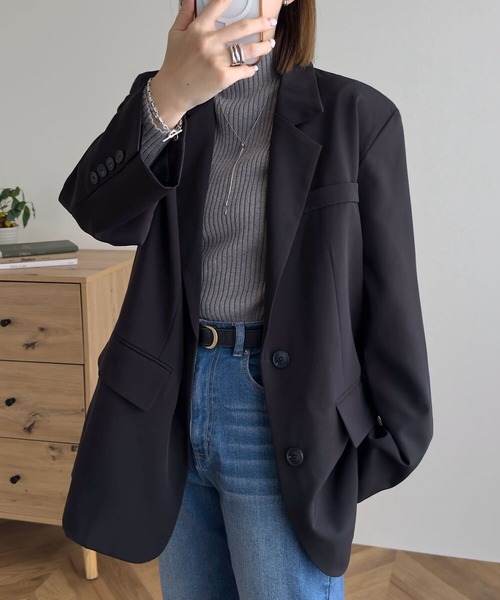 KOBE LETTUCE(コウベレタス)の「オーバーサイズジャケット(テーラードジャケット・レディース・ブラック・M)」の19枚目の写真