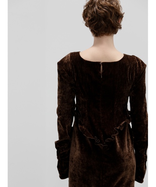 Katrin TOKYO(カトリーントーキョー)の「【Exclusive Line】belted velour frill onepiece(ワンピース・レディース・ダークグリーン/ブラウン・XS/M/S)」の11枚目の写真