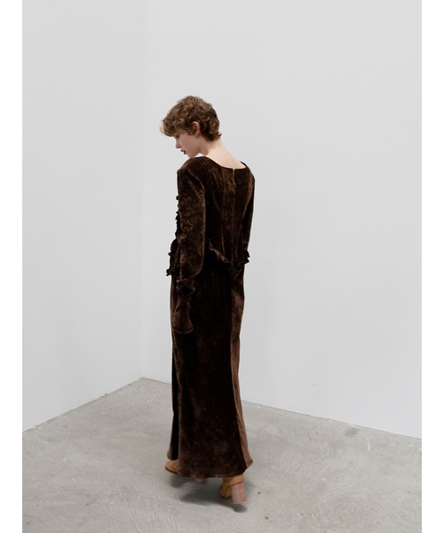 Katrin TOKYO(カトリーントーキョー)の「【Exclusive Line】belted velour frill onepiece(ワンピース・レディース・ダークグリーン/ブラウン・XS/M/S)」の12枚目の写真