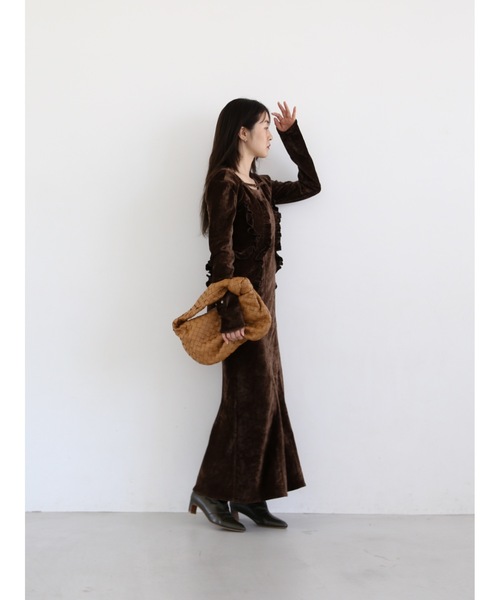 Katrin TOKYO(カトリーントーキョー)の「【Exclusive Line】belted velour frill onepiece(ワンピース・レディース・ダークグリーン/ブラウン・XS/M/S)」の18枚目の写真