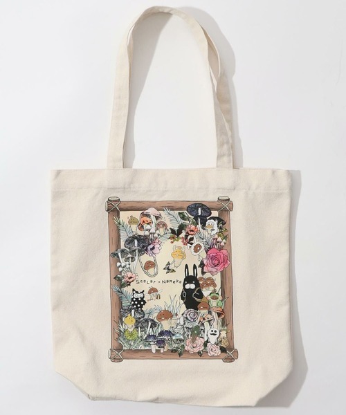 ScoLar(スカラー)の「ScoLar(スカラー) なめことラビル仲良しの森 トートバッグ(トートバッグ・レディース・ブラック/アイボリー・FREE)」の10枚目の写真