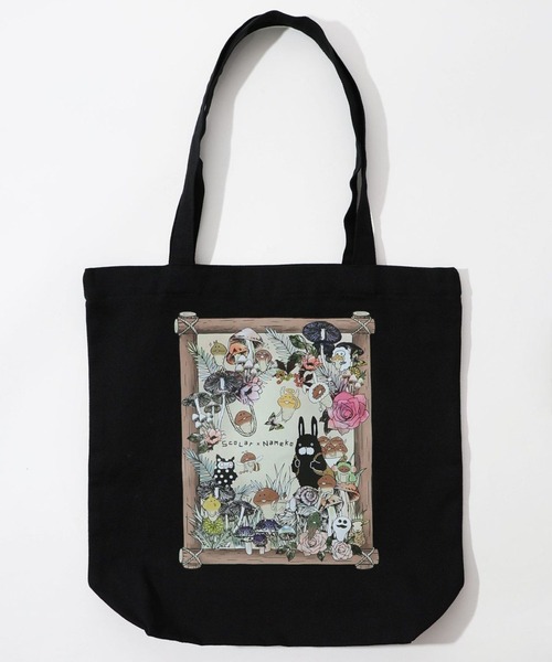 ScoLar(スカラー)の「ScoLar(スカラー) なめことラビル仲良しの森 トートバッグ(トートバッグ・レディース・ブラック/アイボリー・FREE)」の17枚目の写真