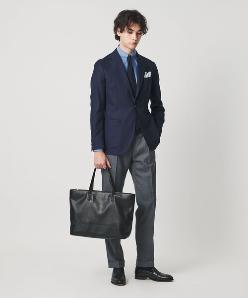 UNITED ARROWS(ユナイテッドアローズ)の「レザーライク トートバッグM(トートバッグ・メンズ・ブラック/ダークグレー・FREE)」の18枚目の写真