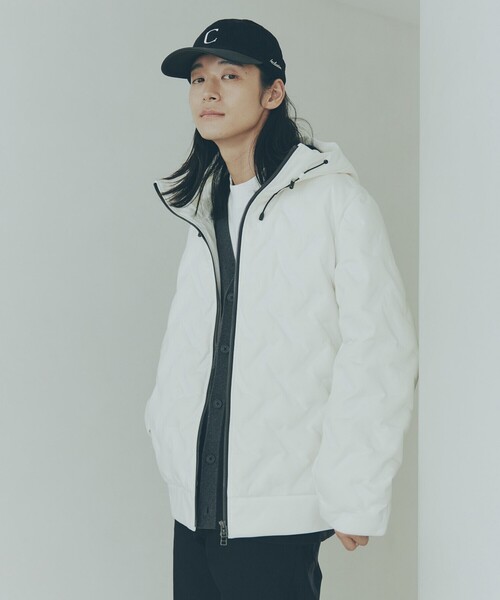 セール】シームレスダウン フード ブルゾン（ダウンジャケット/コート