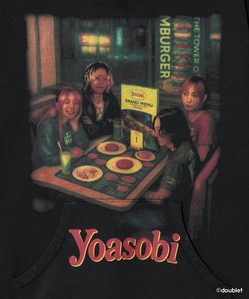 YOASOBI × doublet（ヨアソビ × ダブレット）の「NIGHT OUT HOODIE  FAMIRESU（パーカー・レディース・ブラック・XL/L/M/S/XS）」の2枚目の写真