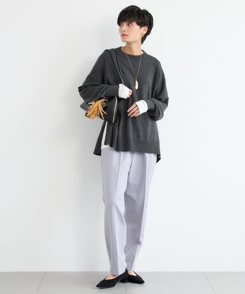 BARNYARDSTORM（バンヤードストーム）の「BARNYARDSTORM / ソフトサーモテーパードパンツ / ハンドウォッシャブル（スラックス・レディース・ブラック/その他/ブルーグレー・S/M）」の8枚目の写真