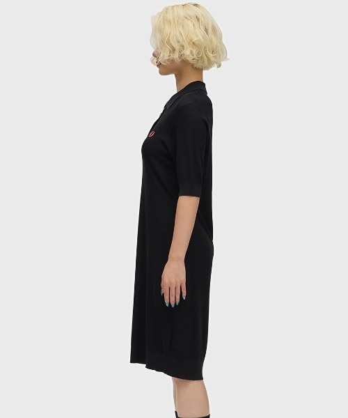 フレッドペリー リブニットポロシャツワンピース Ribbed Knitted Polo Shirt Dress／リブニットポロシャツワンピース