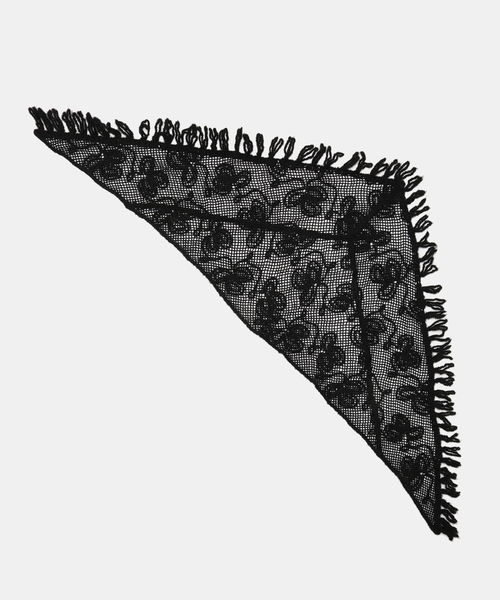 JOURNAL STANDARD relume（ジャーナルスタンダード　レリューム）の「クラフト刺繍レーススカーフ（マフラー・レディース・ブラック/アイボリー・FREE）」の3枚目の写真