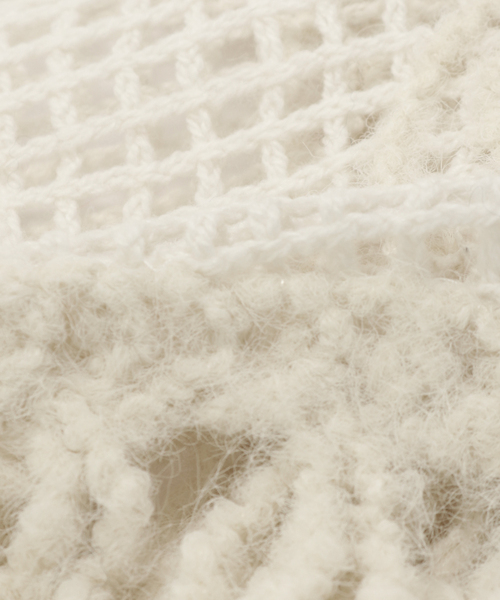 JOURNAL STANDARD relume（ジャーナルスタンダード　レリューム）の「クラフト刺繍レーススカーフ（マフラー・レディース・ブラック/アイボリー・FREE）」の6枚目の写真