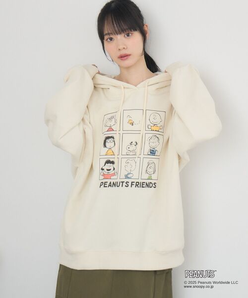 RETRO GIRL（レトロガール）の「PEANUTSフーディパーカー（パーカー・レディース・ライトグレー/チャコールグレー/ナチュラル・FREE）」の3枚目の写真