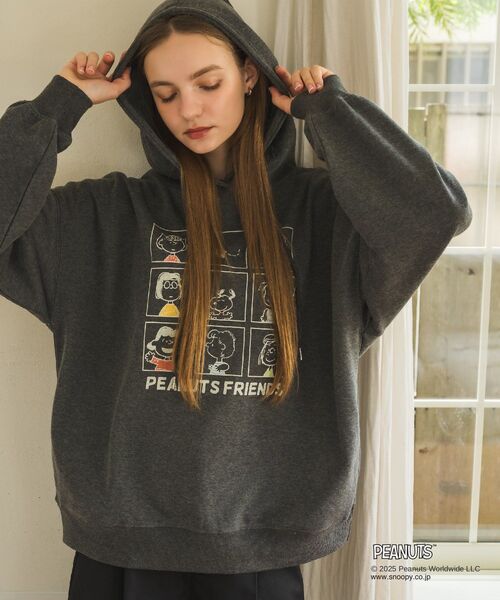 RETRO GIRL（レトロガール）の「PEANUTSフーディパーカー（パーカー・レディース・ライトグレー/チャコールグレー/ナチュラル・FREE）」の6枚目の写真