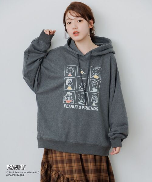 RETRO GIRL（レトロガール）の「PEANUTSフーディパーカー（パーカー・レディース・ライトグレー/チャコールグレー/ナチュラル・FREE）」の15枚目の写真