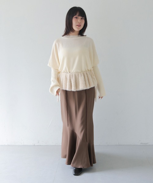 HER CLOSET（ハークローゼット）の「【HER CLOSET】WEB限定 マルチウェイラメシャギーフリル付け襟 WEB LIMITED MULTIWAY LAME SHAGGY FRILL COLLAR（付け襟・レディース・アイボリー/ブラック・FREE）」の18枚目の写真