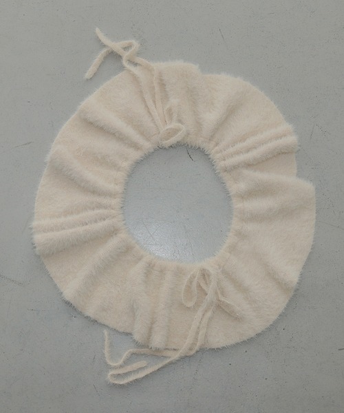 HER CLOSET（ハークローゼット）の「【HER CLOSET】WEB限定 マルチウェイラメシャギーフリル付け襟 WEB LIMITED MULTIWAY LAME SHAGGY FRILL COLLAR（付け襟・レディース・アイボリー/ブラック・FREE）」の20枚目の写真