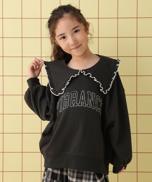 LEPSIM(レプシィム)の「【KIDS】襟付きロゴプリントスウェット 598139(スウェット・キッズ・ブラック/グレー・140/120/130)」の1枚目の写真