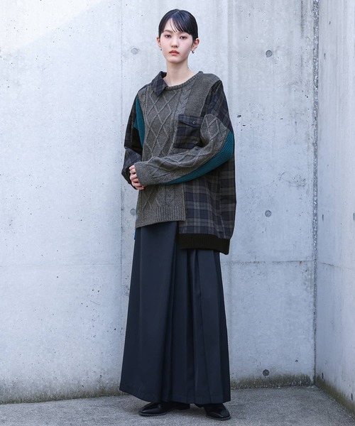 kOhAKU（コハク）の「『異素材切替ニット』（ニット/セーター・レディース・杢グレー・FREE）」の9枚目の写真