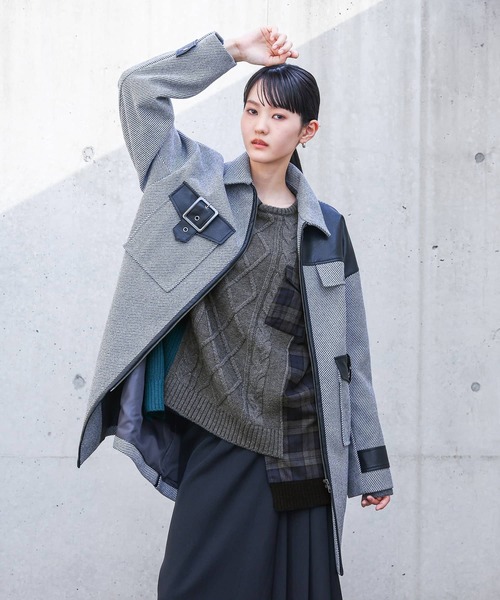 kOhAKU（コハク）の「『異素材切替ニット』（ニット/セーター・レディース・杢グレー・FREE）」の8枚目の写真