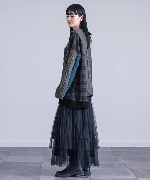 kOhAKU（コハク）の「『異素材切替ニット』（ニット/セーター・レディース・杢グレー・FREE）」の14枚目の写真