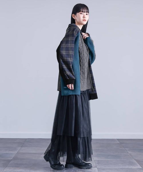 kOhAKU（コハク）の「『異素材切替ニット』（ニット/セーター・レディース・杢グレー・FREE）」の12枚目の写真