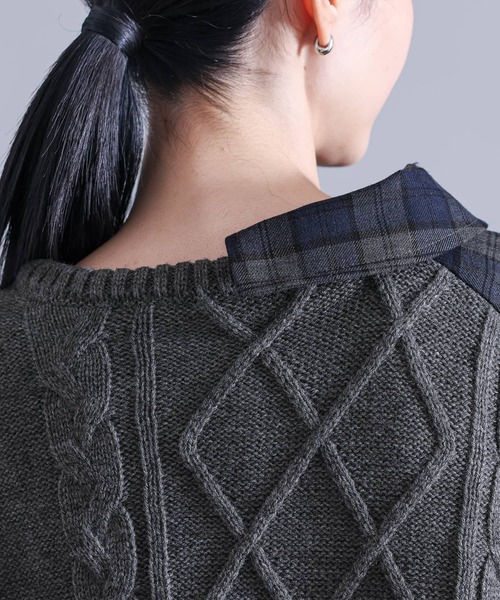 kOhAKU（コハク）の「『異素材切替ニット』（ニット/セーター・レディース・杢グレー・FREE）」の17枚目の写真