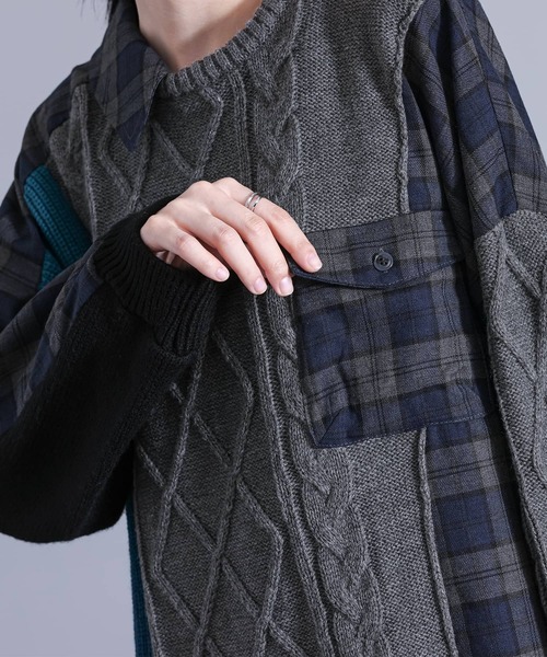 kOhAKU（コハク）の「『異素材切替ニット』（ニット/セーター・レディース・杢グレー・FREE）」の18枚目の写真