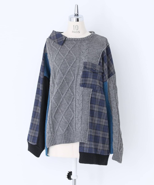 kOhAKU（コハク）の「『異素材切替ニット』（ニット/セーター・レディース・杢グレー・FREE）」の21枚目の写真