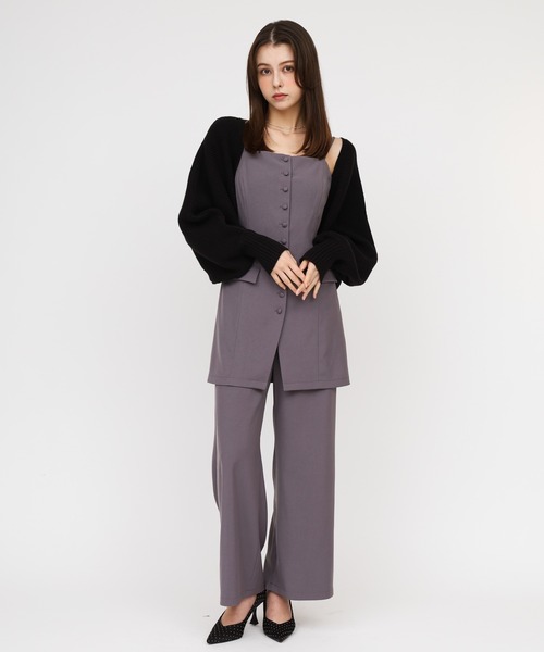 ROYAL PARTY（ロイヤルパーティー）の「畦編みニットボレロ（カーディガン/ボレロ・レディース・ブラック/グレー/オフホワイト・FREE）」の9枚目の写真