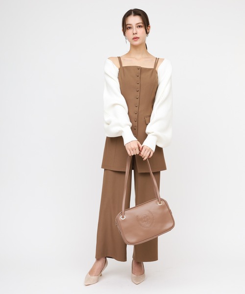 ROYAL PARTY（ロイヤルパーティー）の「畦編みニットボレロ（カーディガン/ボレロ・レディース・ブラック/グレー/オフホワイト・FREE）」の8枚目の写真