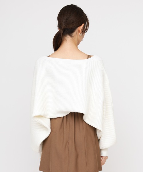 ROYAL PARTY（ロイヤルパーティー）の「畦編みニットボレロ（カーディガン/ボレロ・レディース・ブラック/グレー/オフホワイト・FREE）」の5枚目の写真