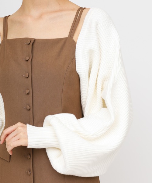 ROYAL PARTY（ロイヤルパーティー）の「畦編みニットボレロ（カーディガン/ボレロ・レディース・ブラック/グレー/オフホワイト・FREE）」の6枚目の写真