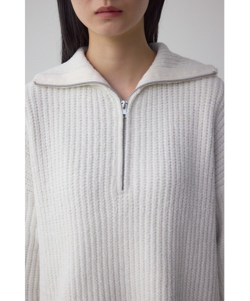AZUL by moussy（アズールバイマウジー）の「ラメベロアハーフZIPニットトップス（ニット/セーター・レディース・チャコールグレー/アイボリー/ブラック・FREE）」の11枚目の写真