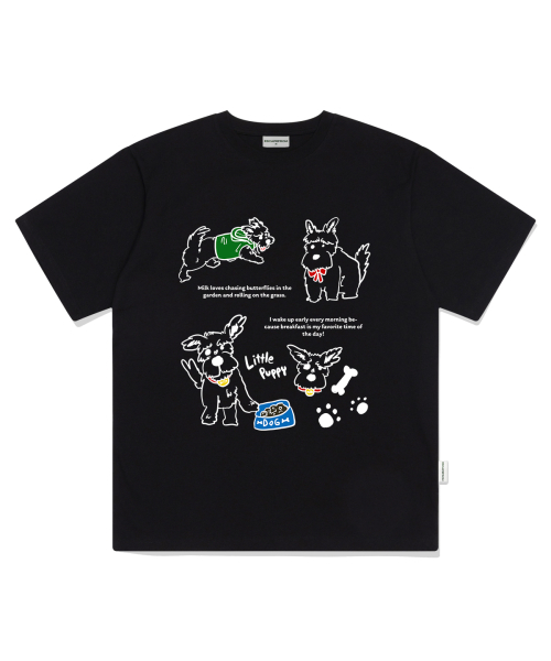 ESCAPEFROM(エスケープフロム)の「ミルクパピープリントオーバーサイズ半袖Tシャツブラック(Tシャツ/カットソー・レディース・その他・SMALL/MEDIUM/LARGE)」の1枚目の写真