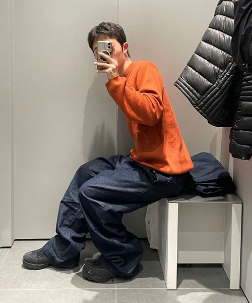 MUSINSA STANDARD（ムシンサスタンダード）の「ミニマルクルーネックニット[タンジェリン]（ニット/セーター・メンズ・その他・SMALL/MEDIUM/LARGE/X-LARGE/XX-LARGE）」の7枚目の写真