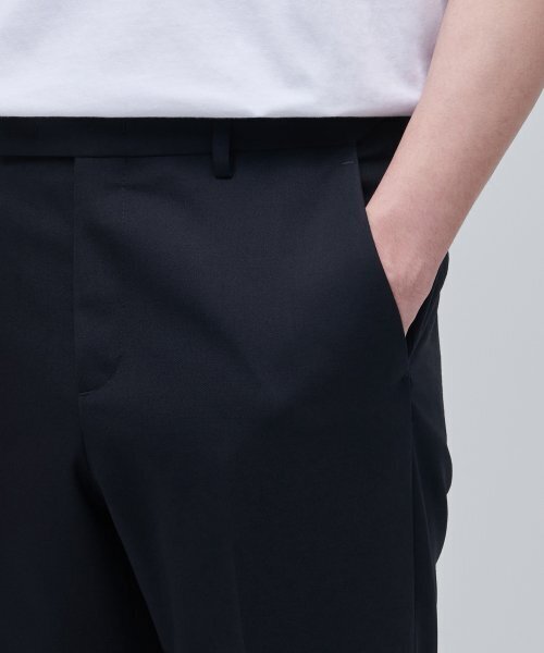 MUSINSA STANDARD（ムシンサスタンダード）の「ウールブレンドセミワイドヒドゥンバンディングスラックス[ネイビー]（スラックス・メンズ・その他・40/38/42/36/34/32/30/31/33/26/27/28/29）」の5枚目の写真