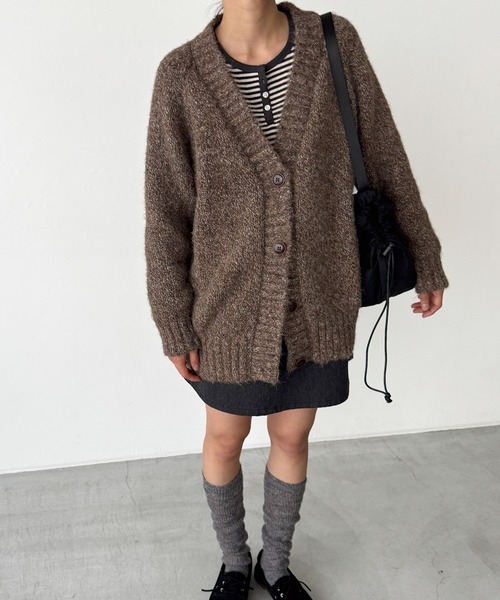 El mar　ウールミックスニットカーディガン